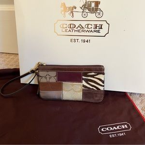 Coach brown wristlet